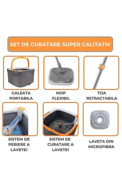 Deliny Square Bucket Rotary Mop – Fast, Efficient and Effortless Cleaning