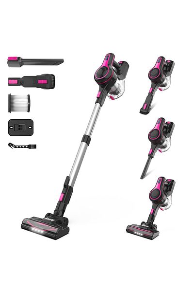 SMARTY Aspirator Vertical Fara Fir ® Nova5 Titan, 180w, Functie Turbo, Filtru Hepa, Negru/magenta