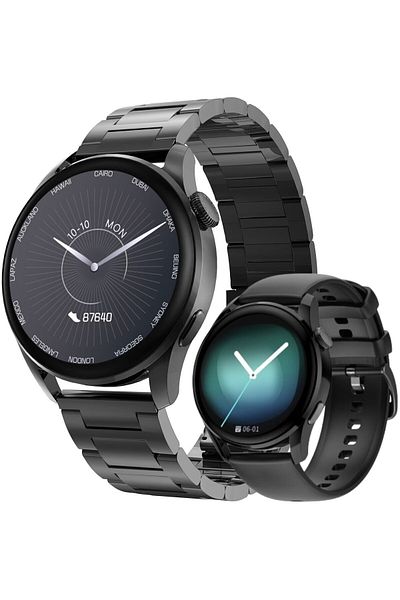 Smart Vibe SmartWatch DT™ WATCH3, Bluetooth HD Calling, Call/Message NOTIFICATIONS, 1.36" Borderless 4D, Black