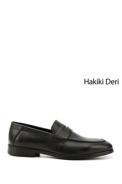 GÖNDERİ(R) Men's Black Genuine Leather Loafer Shoes