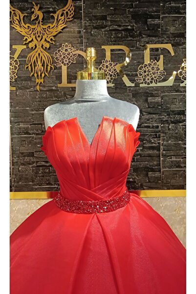 BY SD MY DREAM Kırmızı Kabarık Nişanlık Kınalık Gelinlik