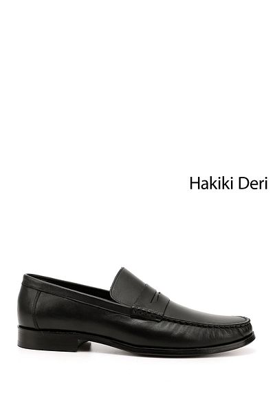 GÖNDERİ(R) Men's Black Leather Sole Genuine Leather Loafer Shoes