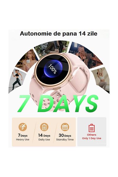 Smart Vibe Smartwatch AMOLED G53™ WATCH Receive/Make Call, AI Voice Assistant, 24/7 Fitness Tracker, Gold