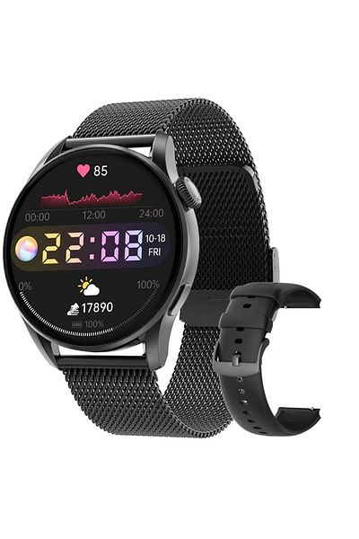 Smart Vibe SmartWatch DT™ WATCH3 MINI, Bluetooth HD Calling, 1.19" Borderless 4D, GPS Route Tracking, Black