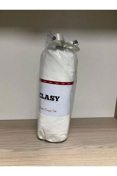 Clasy طقم ملاءات Ranforce جاهزة باللون الأبيض