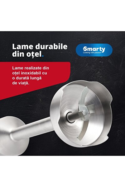 SMARTY Blender Set 5 In 1 ® Advanced Pro 1000w, Vertical Mixer, Turbo Function, 600ml, Black