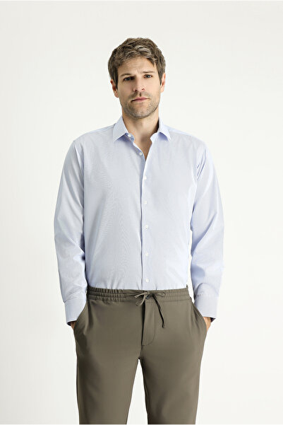 Kiğılı Класична бавовняна сорочка в смужку з довгим рукавом, що легко прасується