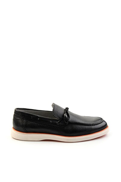 Bambi Siyah Leather Erkek Loafer Ayakkabı E01054182440
