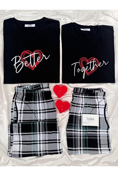 Lena Homewears Καθημερινό άνετο βαμβακερό εμπριμέ Σετ καλοκαιρινές πιτζάμες για ζευγάρια (ΣΕΤ 2)