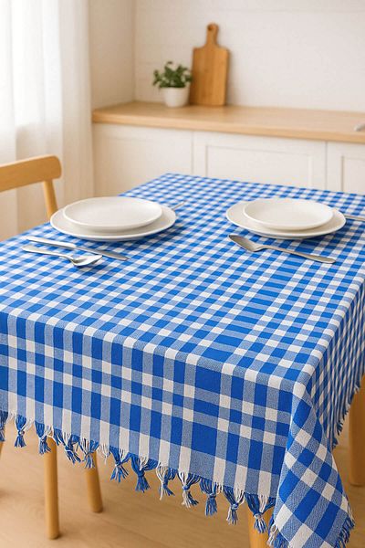 Hepsine Rakip 170x170 Карирана покривка за маса за пикник с ресни