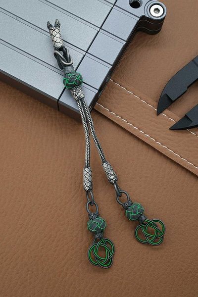 dergah tesbih 2-Piece Silver Kazaziye Knitted Whip