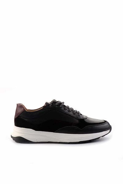 Bambi Black Black Suede Genuine Leather Men's Sneakers E01463410103
