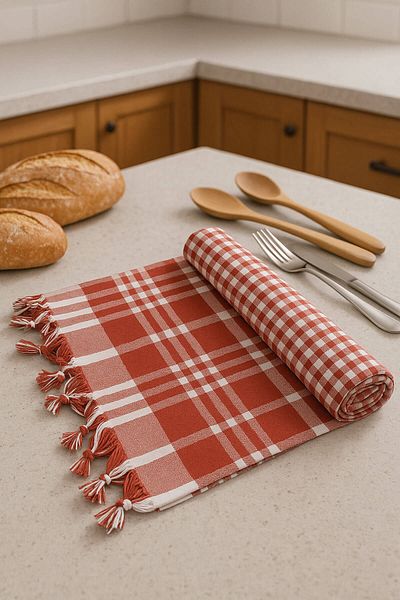 Hepsine Rakip 170x170 Gingham Floor Tablecloth Picnic Tablecloth Fringed