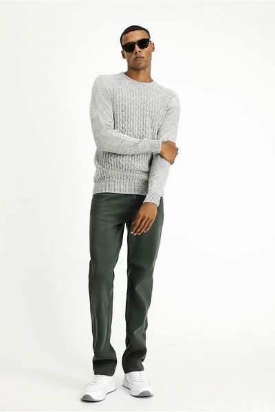Kiğılı Crew Neck Regular Fit Seamless Patterned Knitwear Sweater