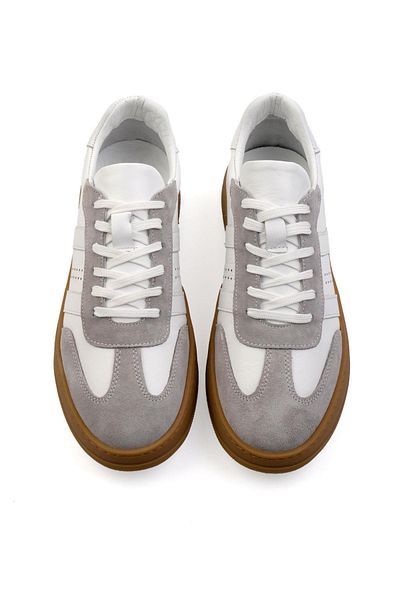Bambi Ice Gray Leather Men's Sneaker E 01759101802