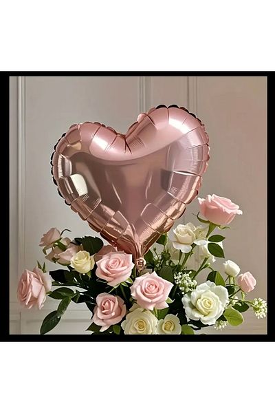 Deniz Party Store Heart Foil Balloon 5 Pieces 45 cm Rose Gold Color