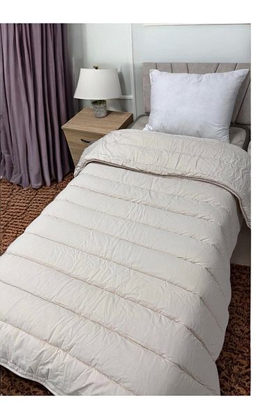 Clasy 100% Cotton Ranforce Single Double Sided Quilt Avola V5 Cream Plain Pattern