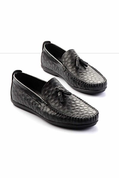 Bambi Siyah Leather Erkek Loafer Ayakkabı E01323120003