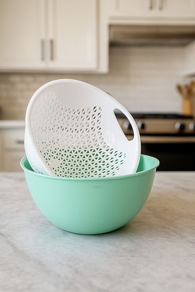 Melkan Home Multi-Purpose Bowl with Strainer 3 Liter Pastel Green