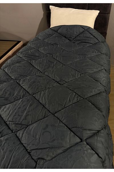 Clasy Satin 100% Cotton Satin Single Quilt Marbella V1 Indigo Gray