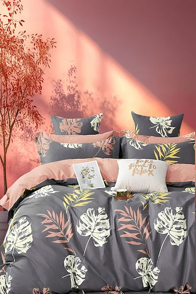 İQON Set cuvertură de pilota unică elastică - Leaf Grey