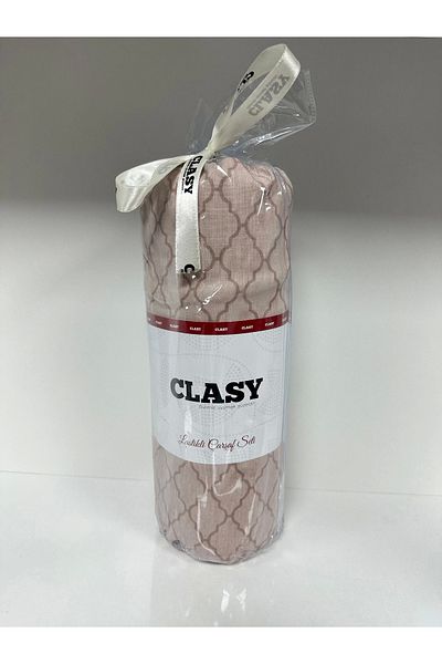 Clasy طقم ملاءات جاهزة مخططة فردية من Ranforce - قهوة حليب Flz2
