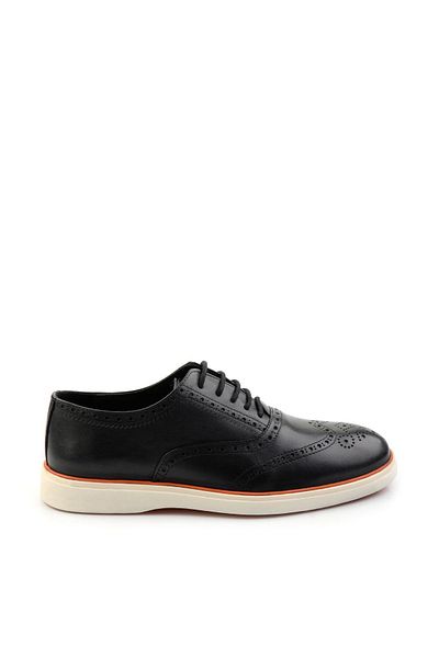 Bambi Black Leather Men's Oxford Shoes E 01054182741