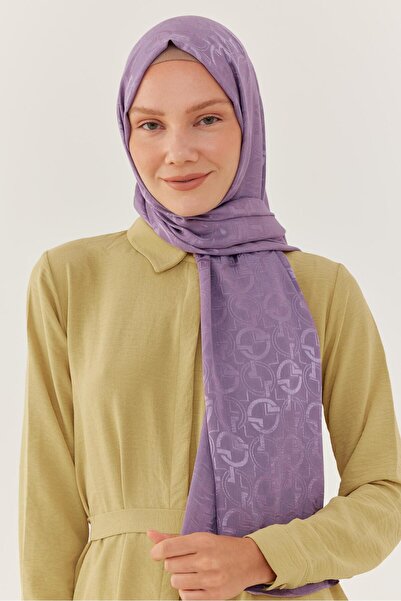 MİRSOY SCARF Daka Desen Parlak Jakar Şal - Lavanta