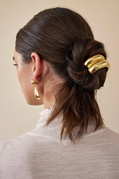 New Obsessions Petite Two-Looking Metal Ponytail Buckle