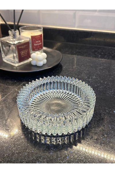 ÇARŞIMSEPETTE Crystal Luxury Glass Ashtray 14cm