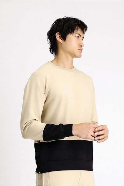 Kiğılı Crew Neck Oversize Patterned Cotton Sweatshirt