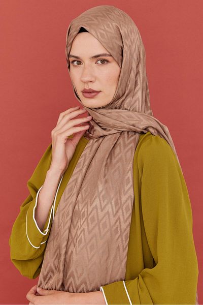 MİRSOY SCARF Γυαλιστερό Ζακάρ Σάλι Μπακλαβά - Βιζόν