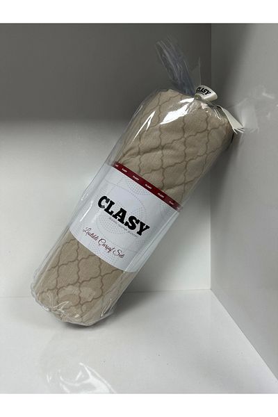Clasy Ranforce Elastic Sheet Set Double Patterned Milk Coffee