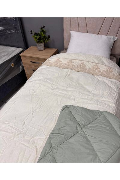 Clasy Selling 100% Cotton Ranforce Single Quilt Osela V2 Cream