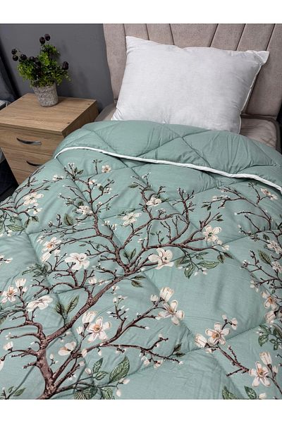 Clasy 100% Cotton Satin Quilt Alvin V1 Tree Pattern Green