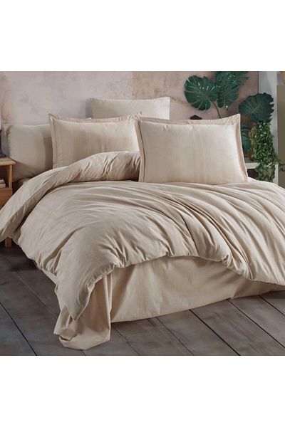 Clasy Σετ Παπλωματοθήκη Ranforce Μονή Unita Beige