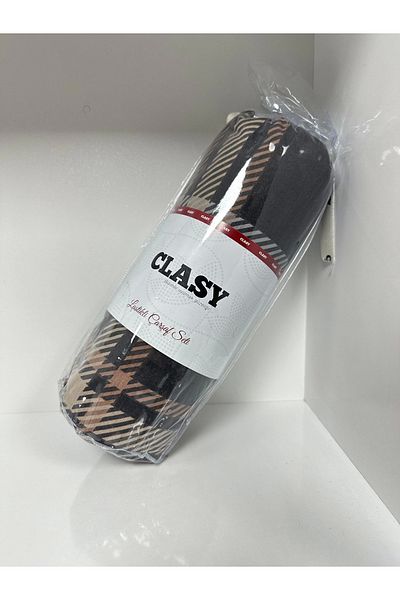 Clasy Ranforce Single Elastic Sheet Set - Black and Colorful Patterned