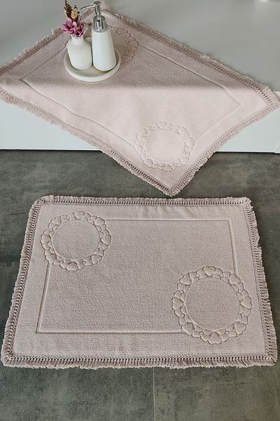 Sevim 50x70 Cm Set of 2 Soft Water Absorbent Foot Towels with Tassel Laces