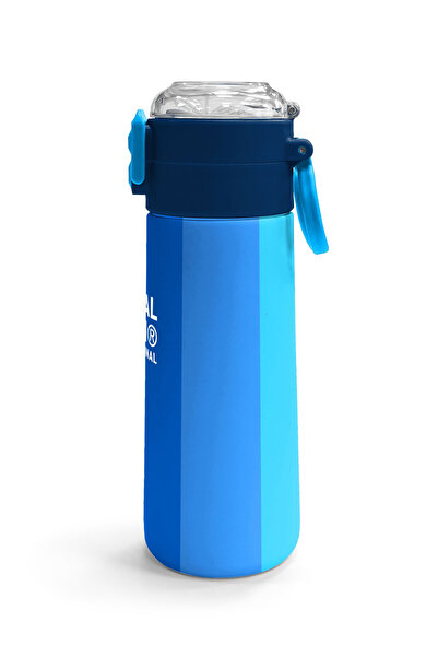 Coral High Kids Colorful Striped Patterned Straw and Direct Drinking Steel Thermos 500 ml 31895