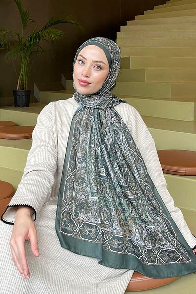 lamelif.com Черен бежов ретро памучен шал