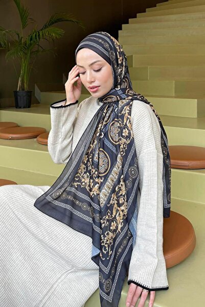 lamelif.com Versa Desen Pamuk Şal Siyah