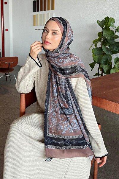 lamelif.com Versa Desen Pamuk Şal Soft Kahve