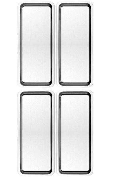 Kitchen Design Lab Paslanmaz Çelik Gümüş Renk Dikdörtgen Dar Metal Düz Sunum Tepsisi Çay Kahve Tatlı Sunum 4 Adet