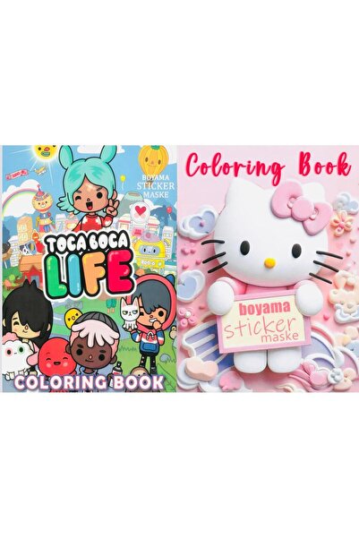 Deniz Oyuncak BOYAMA KİTABI STICKER HEDİYELİ ARKA KAPAK KESİLEREK MASKE YAPIL...