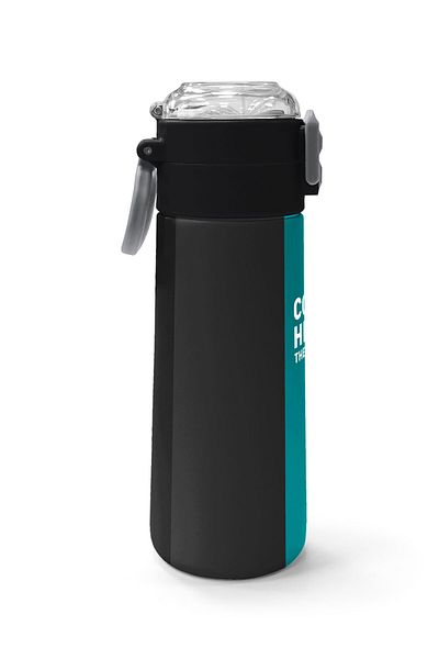 Coral High Kids Colorful Striped Patterned Straw and Direct Drinking Steel Thermos 500 ml 31896