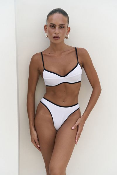 BOHEMAİ Λευκό μπικίνι με λεπτομέρεια ρίγες Laili Contrast