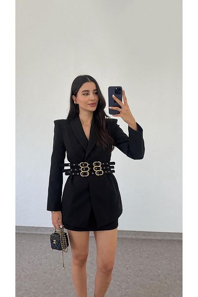 HAZELANNA Design Black Jacket