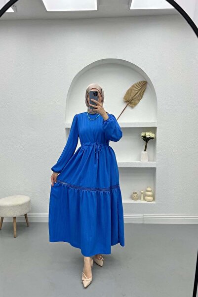 Rita 25Y61082 ELBİSE ETEK ARASI DANTELLİ ASTARLI MAVİ