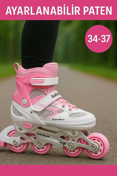 CAN Adjustable Lighted Roller Skates |   Dual Use Inline Skates Double Wheels Practice Mode Size 34-37