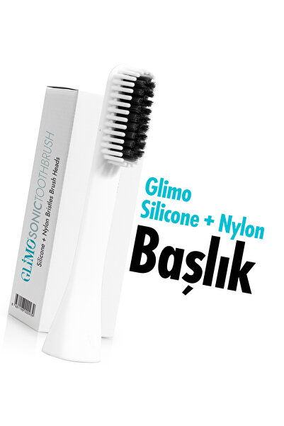 Glimo Sonic Şarjlı Diş Fırçası Başlığı 4lü | 900.000 Titreşim/dk, Nylon&silic...